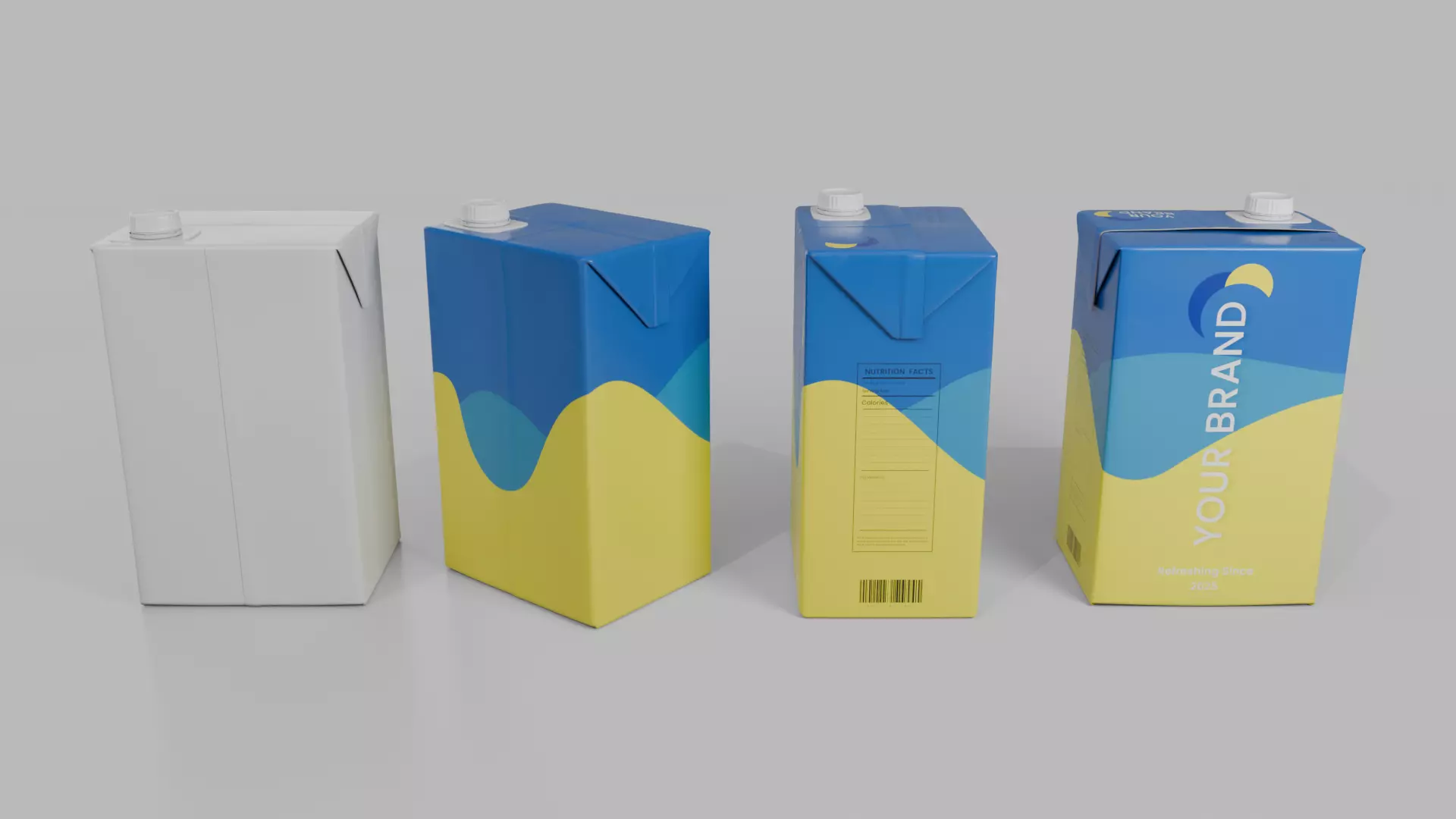 Beverage Carton 2000 ml - Customizable Drink Box 3D model_32