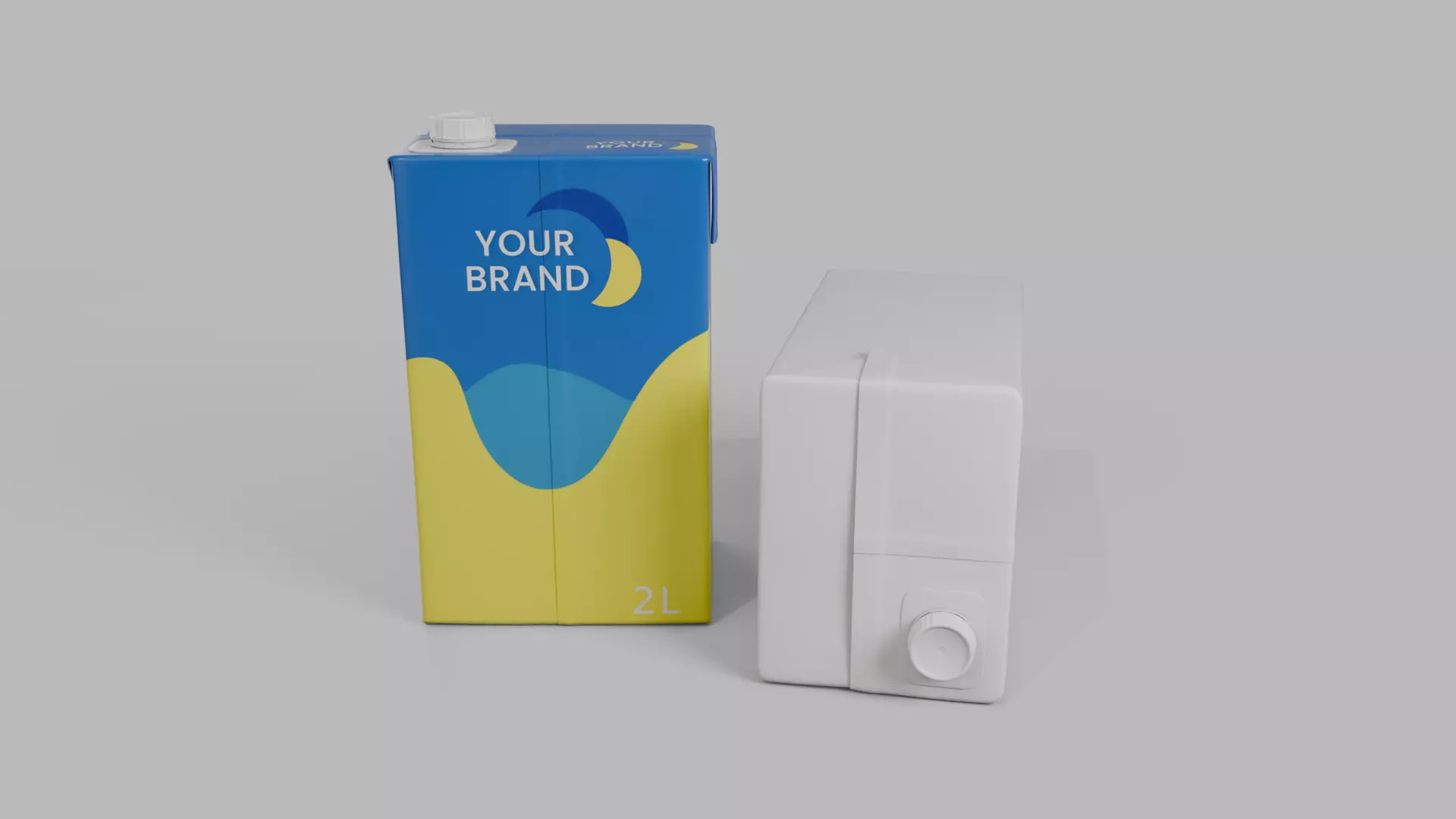 Beverage Carton 2000 ml - Customizable Drink Box 3D model_8