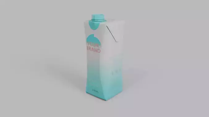 Beverage Carton 200 ml- Customizable Prism Drink Box 3D model 3
