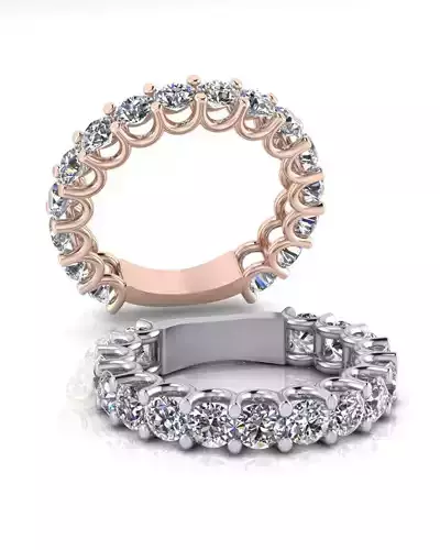 U setting eternity jewelry ring