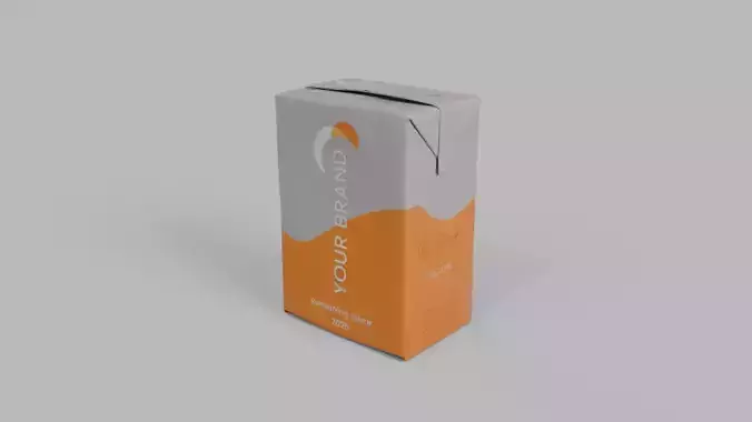 Beverage Carton 200 ml - Customizable Drink Box 3D model 3
