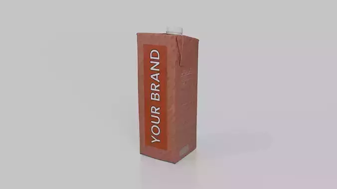 Beverage Carton 1L- Customizable Tilt-Edge Drink Box 3D model 3