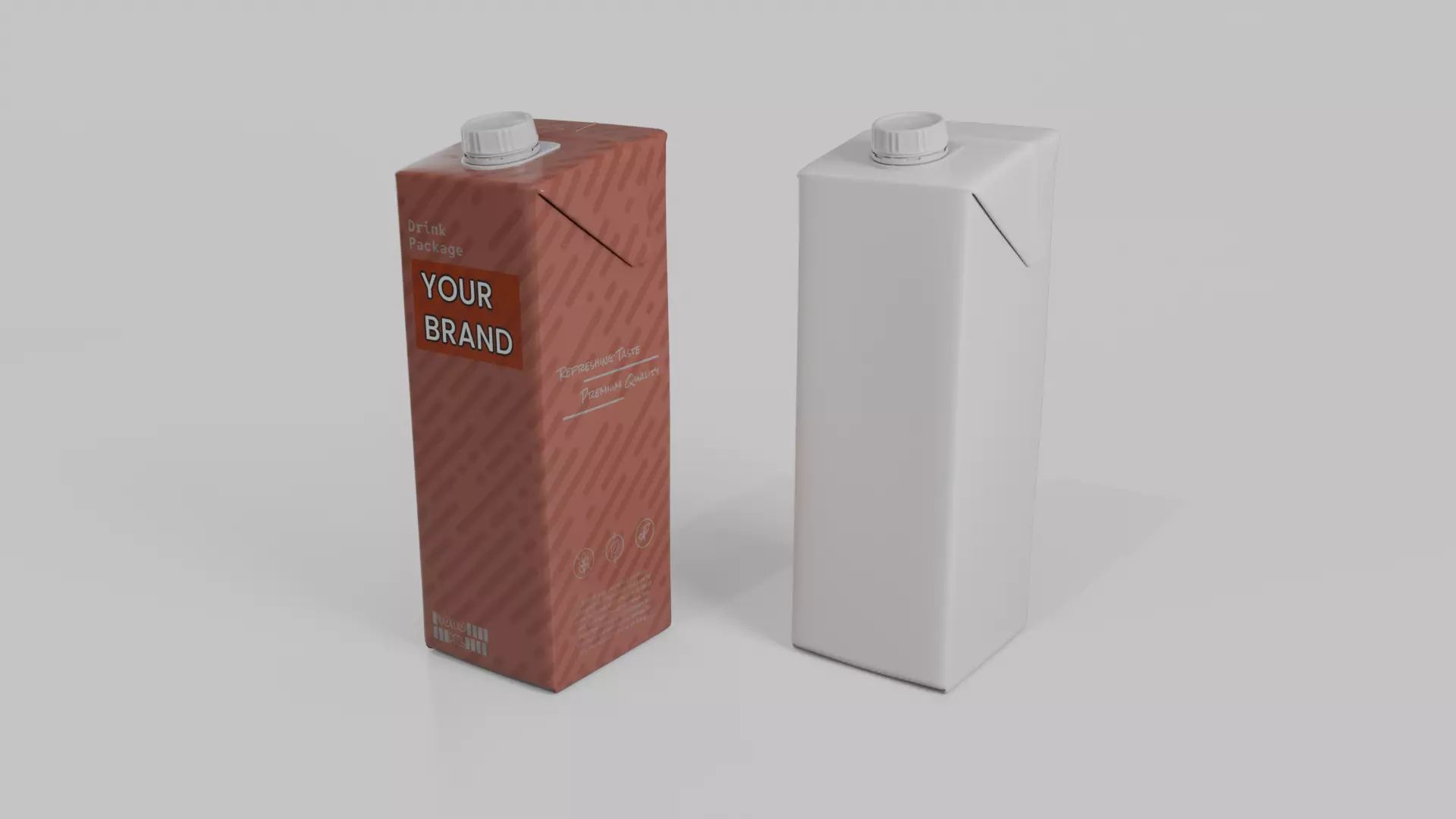 Beverage Carton 1L- Customizable Tilt-Edge Drink Box 3D model_4