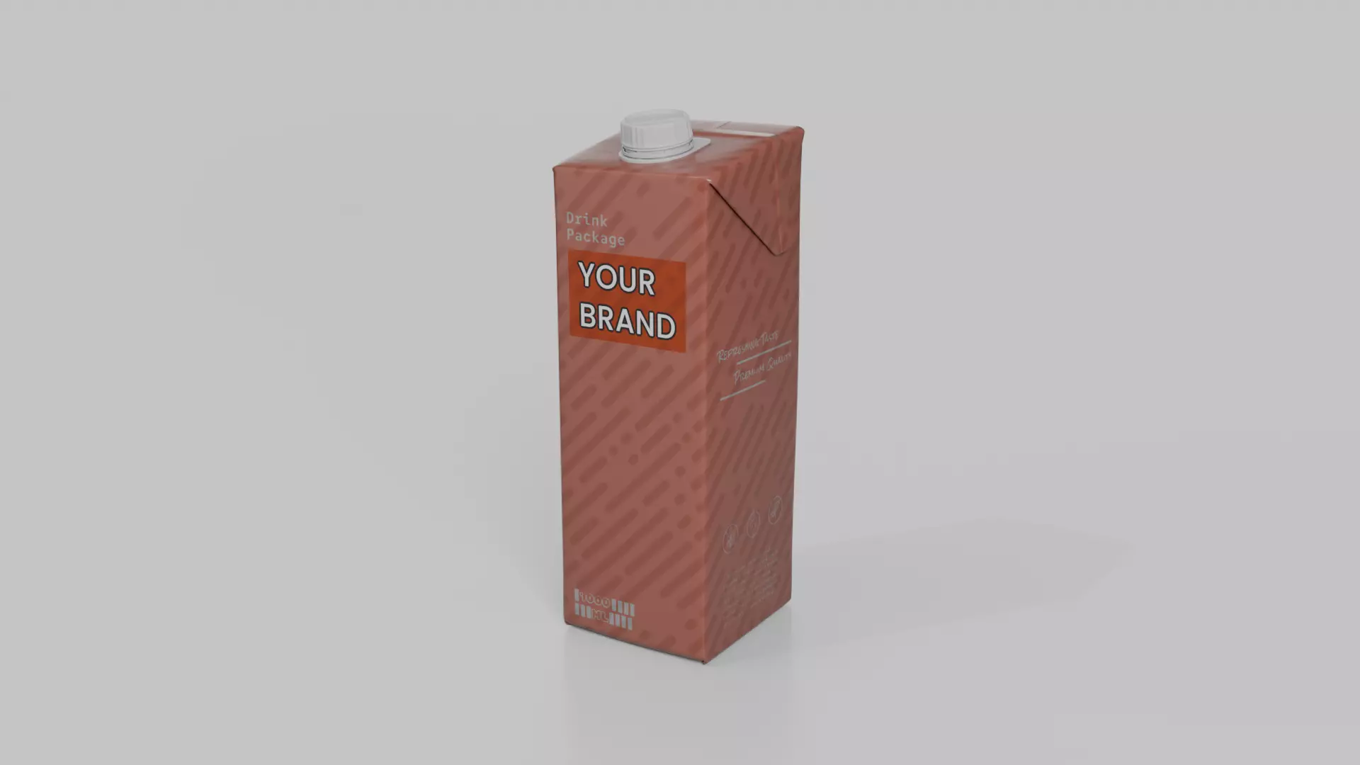 Beverage Carton 1L- Customizable Tilt-Edge Drink Box 3D model_2