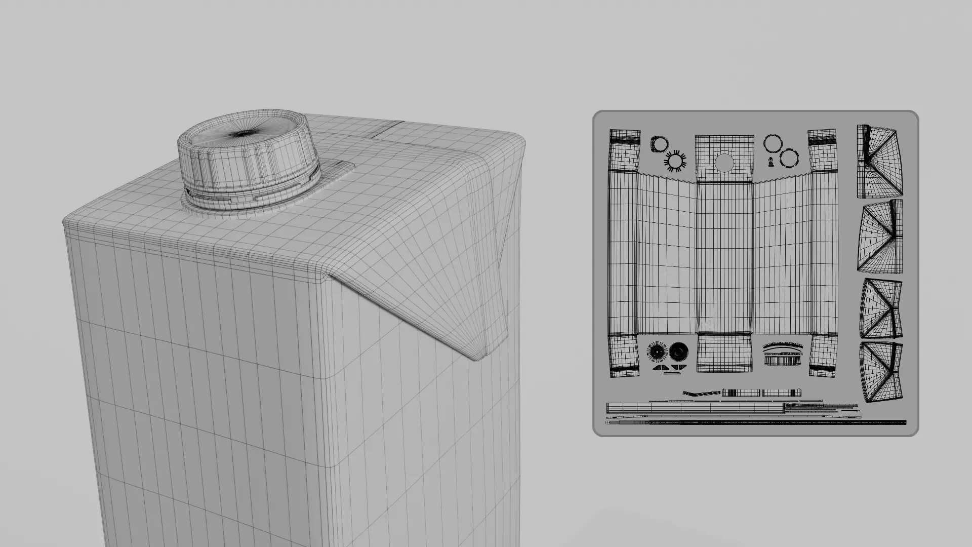 Beverage Carton 1L- Customizable Tilt-Edge Drink Box 3D model_17