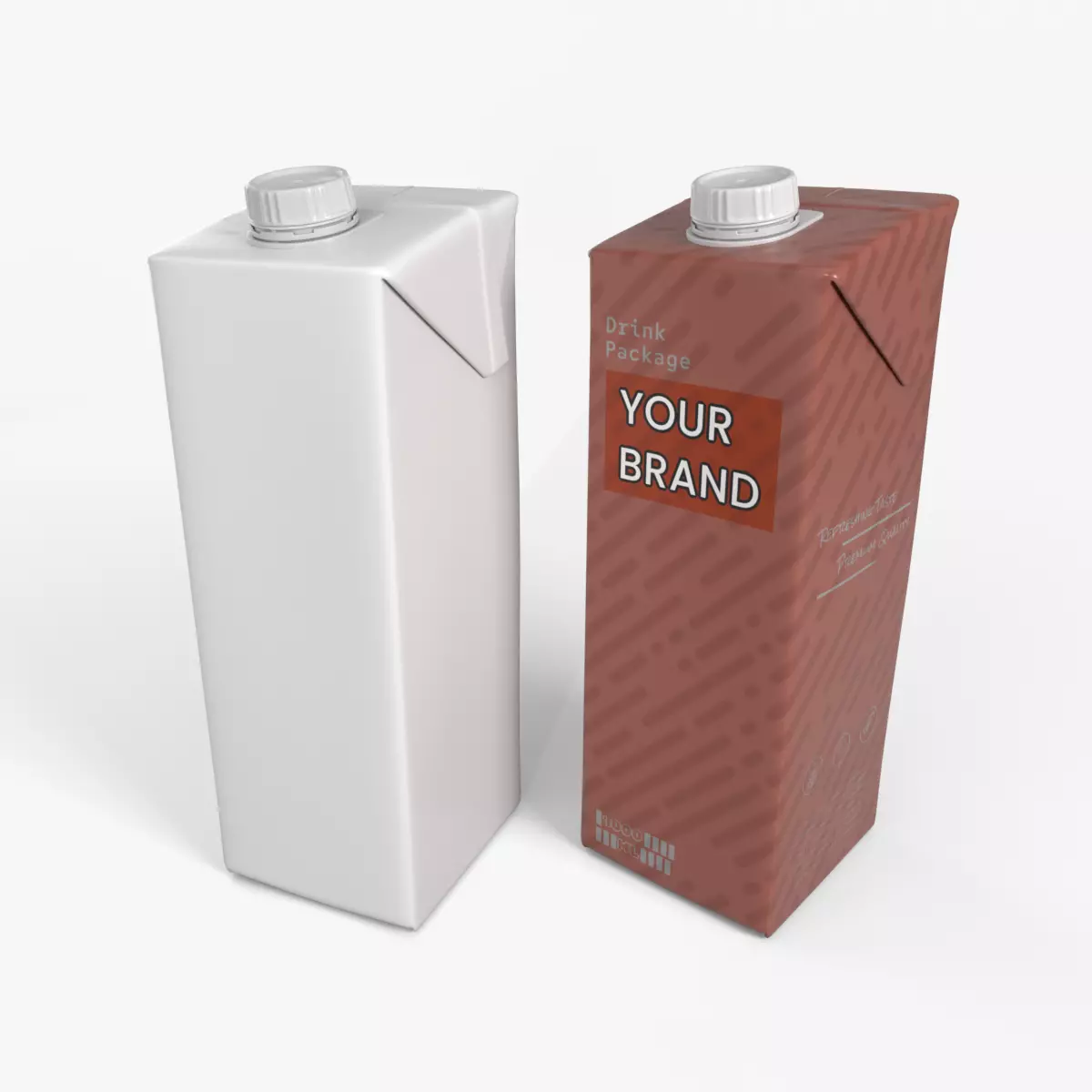 Beverage Carton 1L- Customizable Tilt-Edge Drink Box 3D model_0