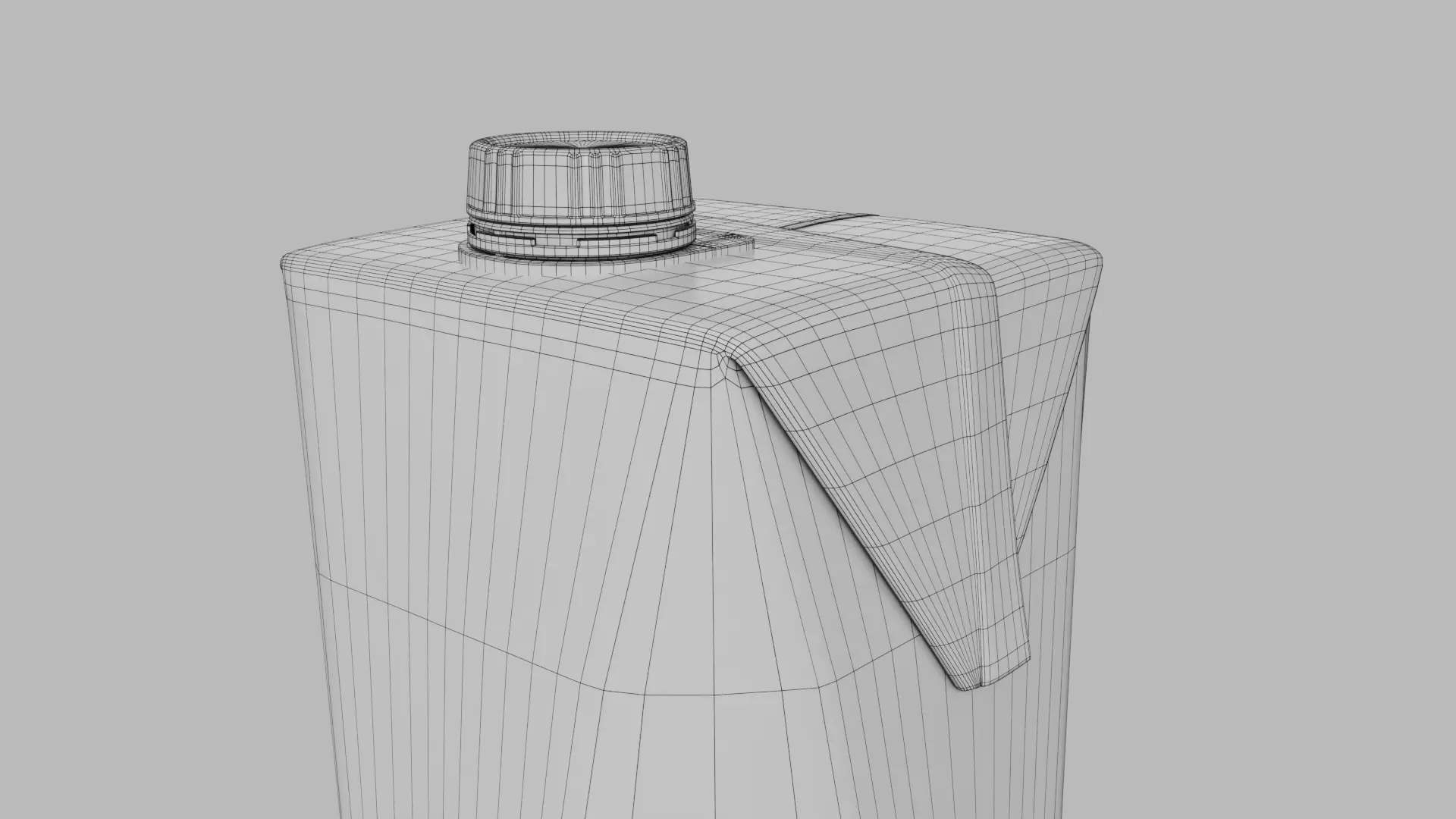 Beverage Carton 1L- Customizable Prism Drink Box 3D model_17