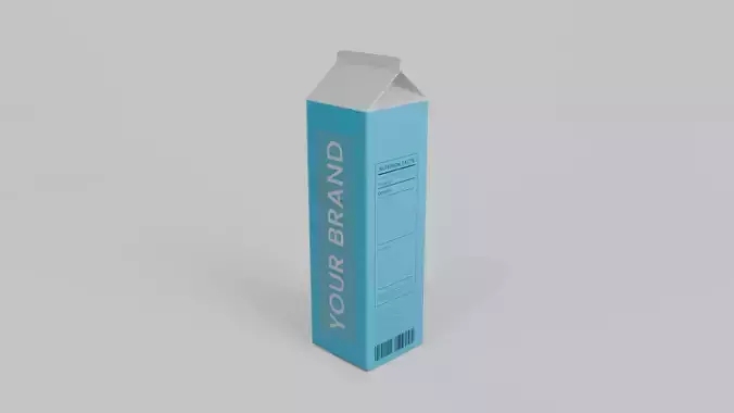Beverage Carton 1500 ml - Customizable Gable-Top Drink Box 3D model 4