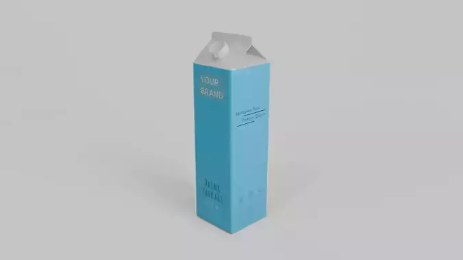 Beverage Carton 1500 ml - Customizable Gable-Top Drink Box 3D model 3