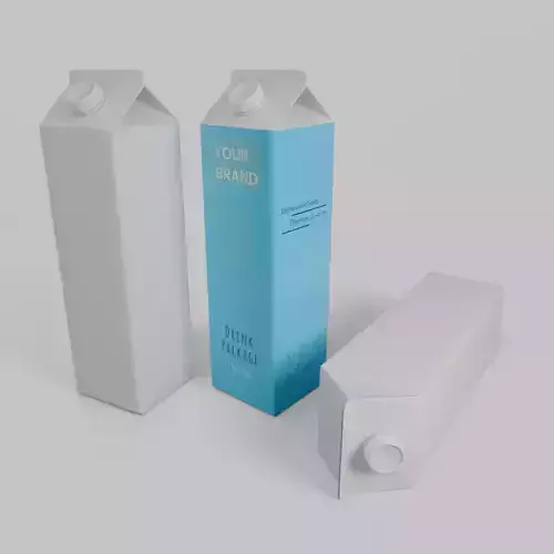 Beverage Carton 1500 ml - Customizable Gable-Top Drink Box 3D model 2
