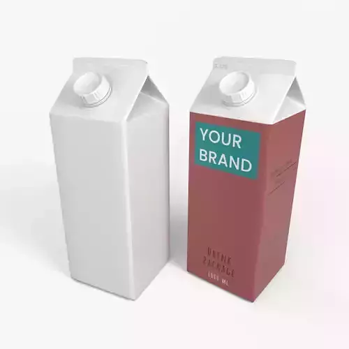 Beverage Carton 1000 ml - Customizable Gable-Top Drink Box