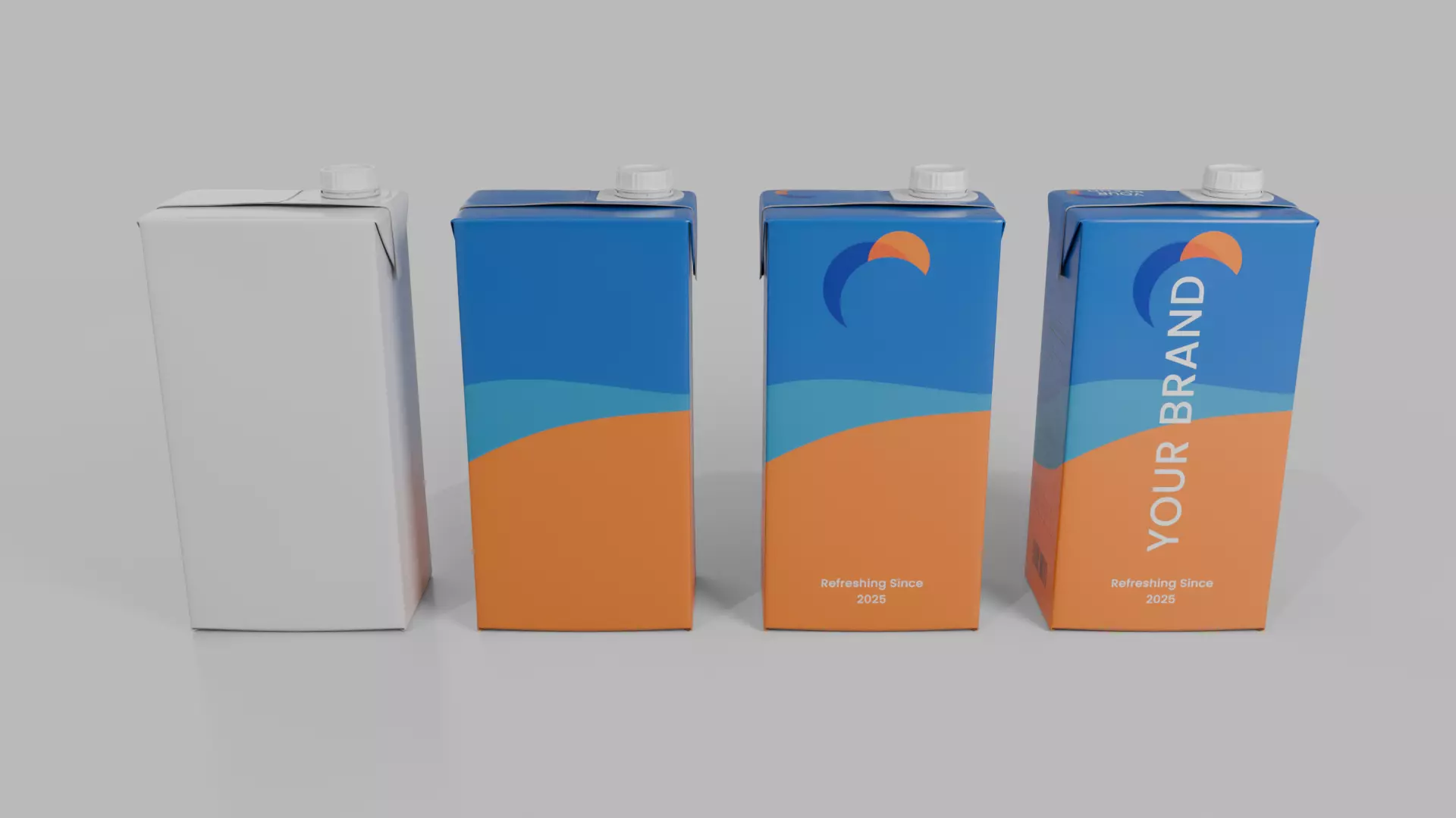 Beverage Carton 1000 ml - Customizable Drink Box 3D model_20