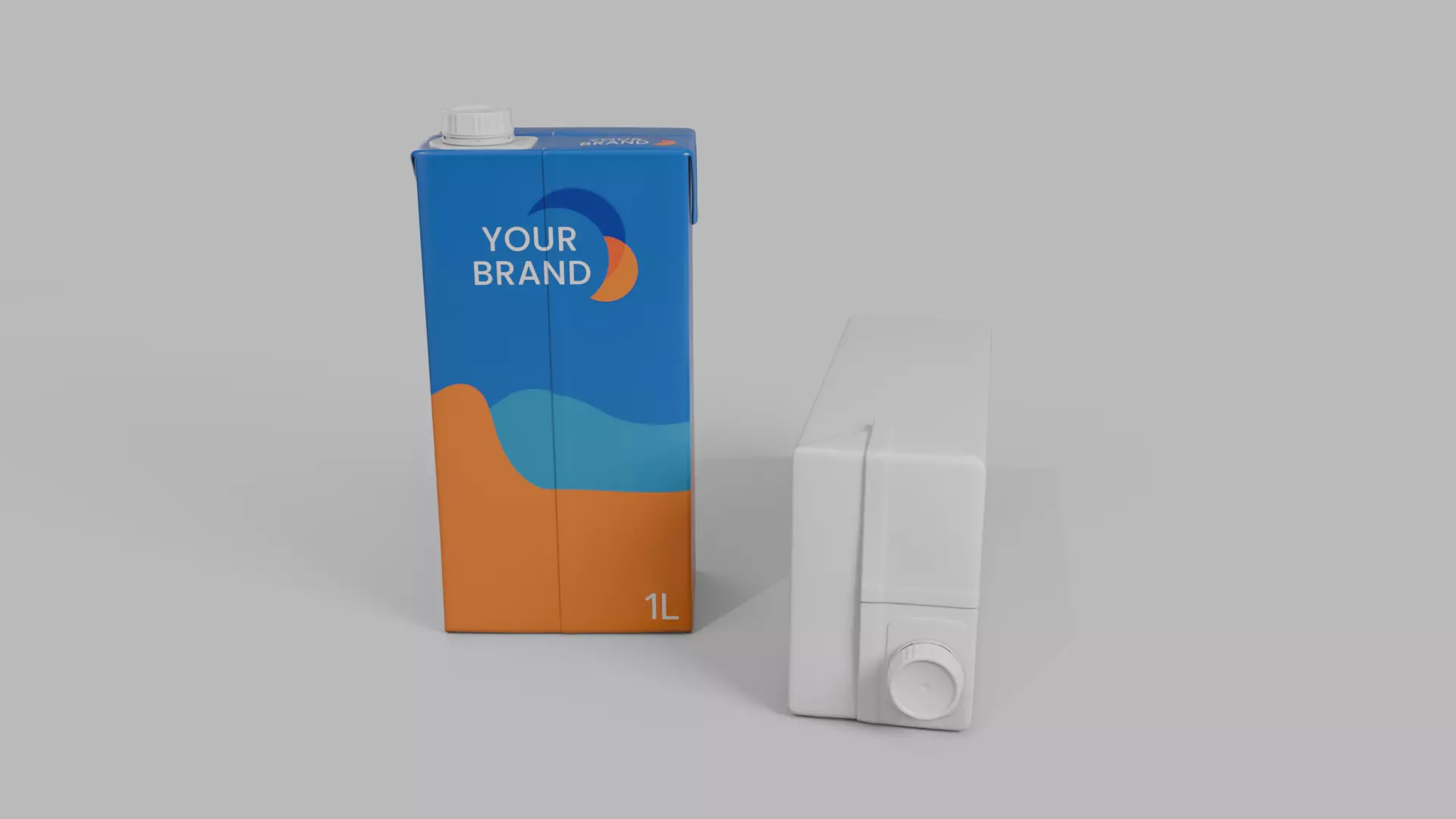 Beverage Carton 1000 ml - Customizable Drink Box 3D model_9