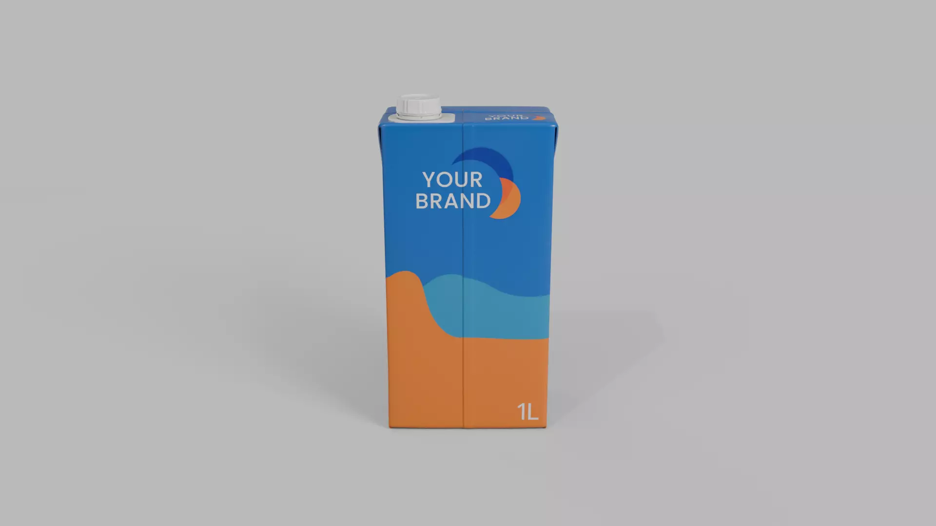 Beverage Carton 1000 ml - Customizable Drink Box 3D model_6