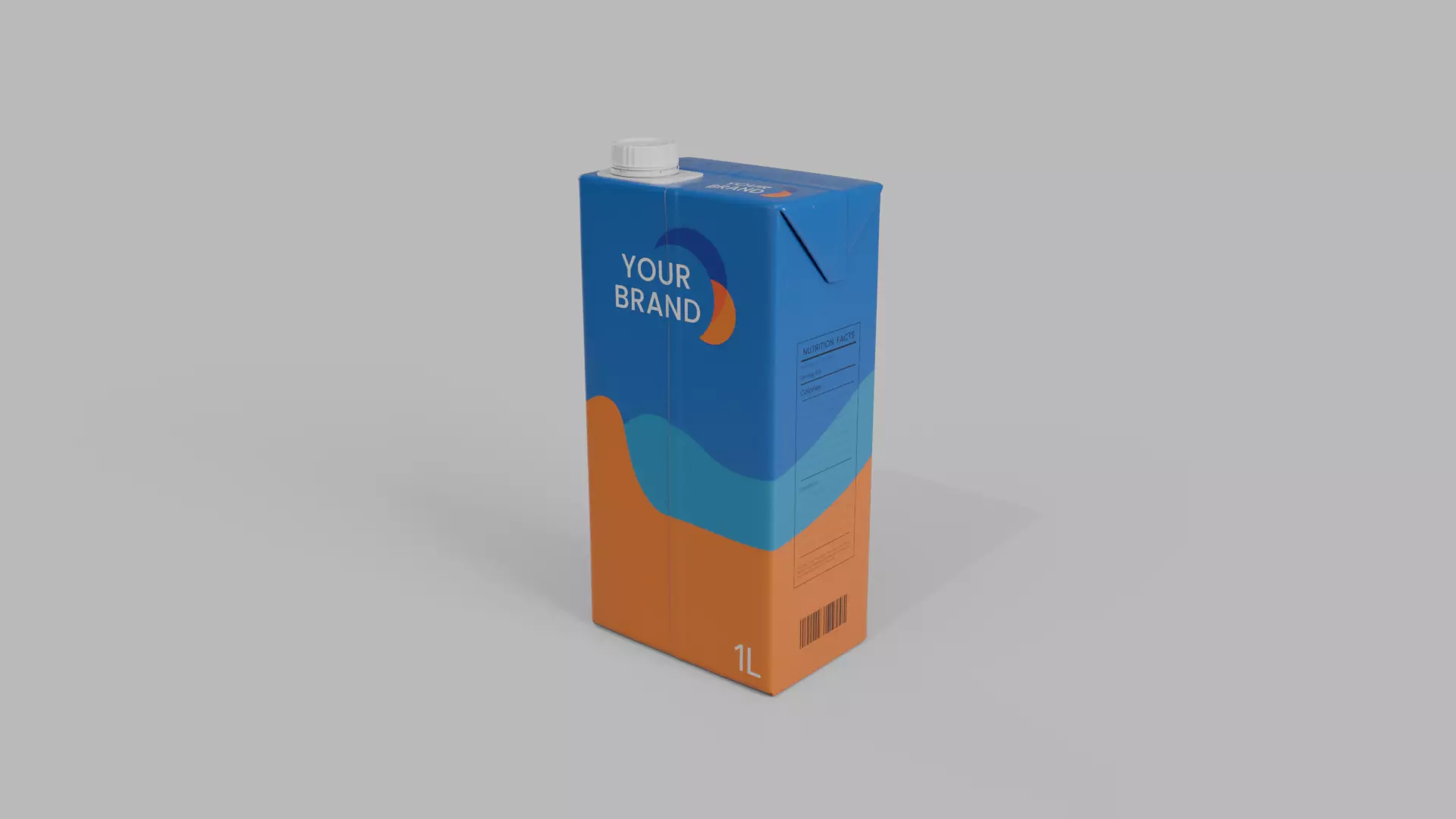 Beverage Carton 1000 ml - Customizable Drink Box 3D model_2