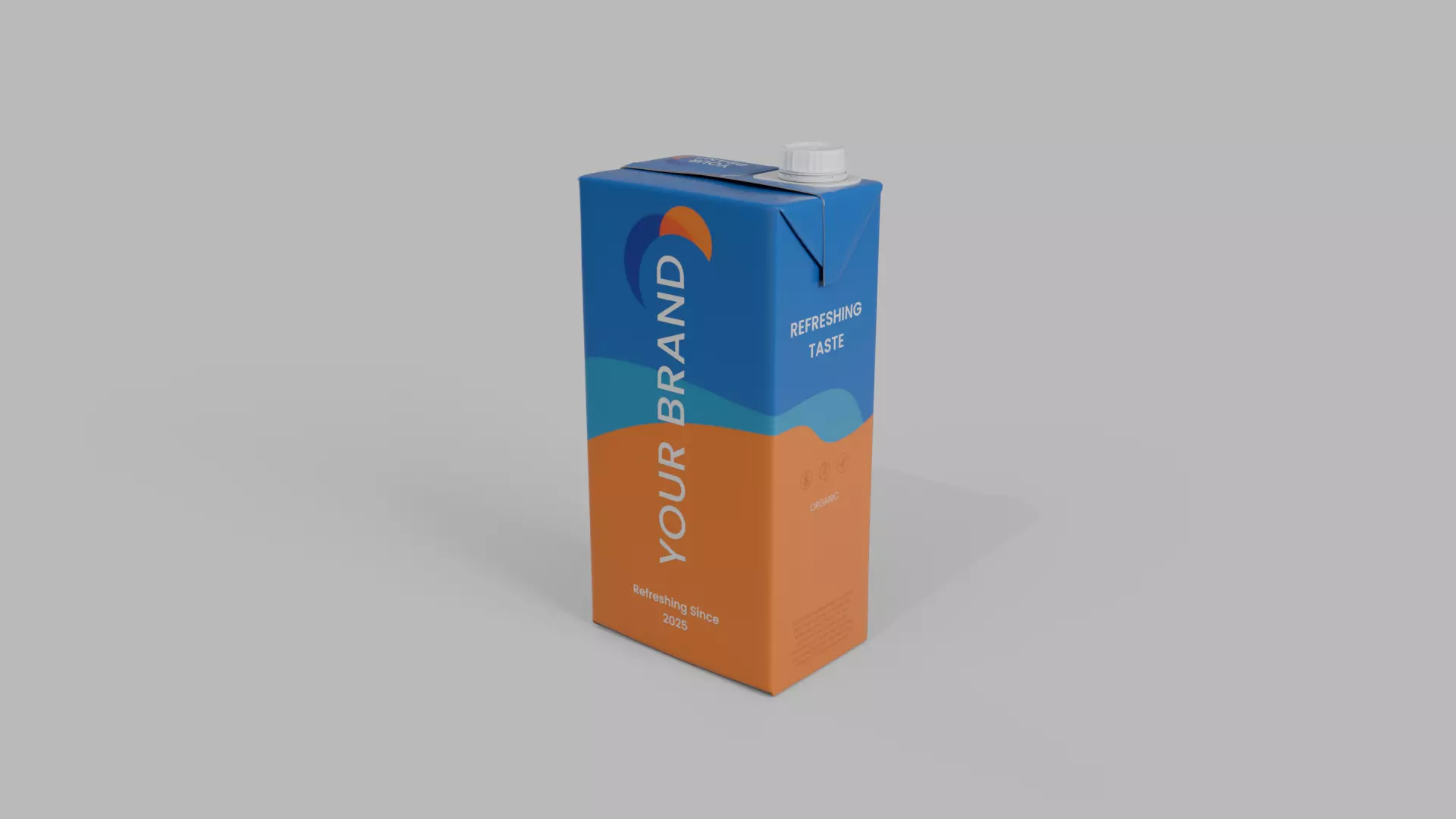 Beverage Carton 1000 ml - Customizable Drink Box 3D model_4