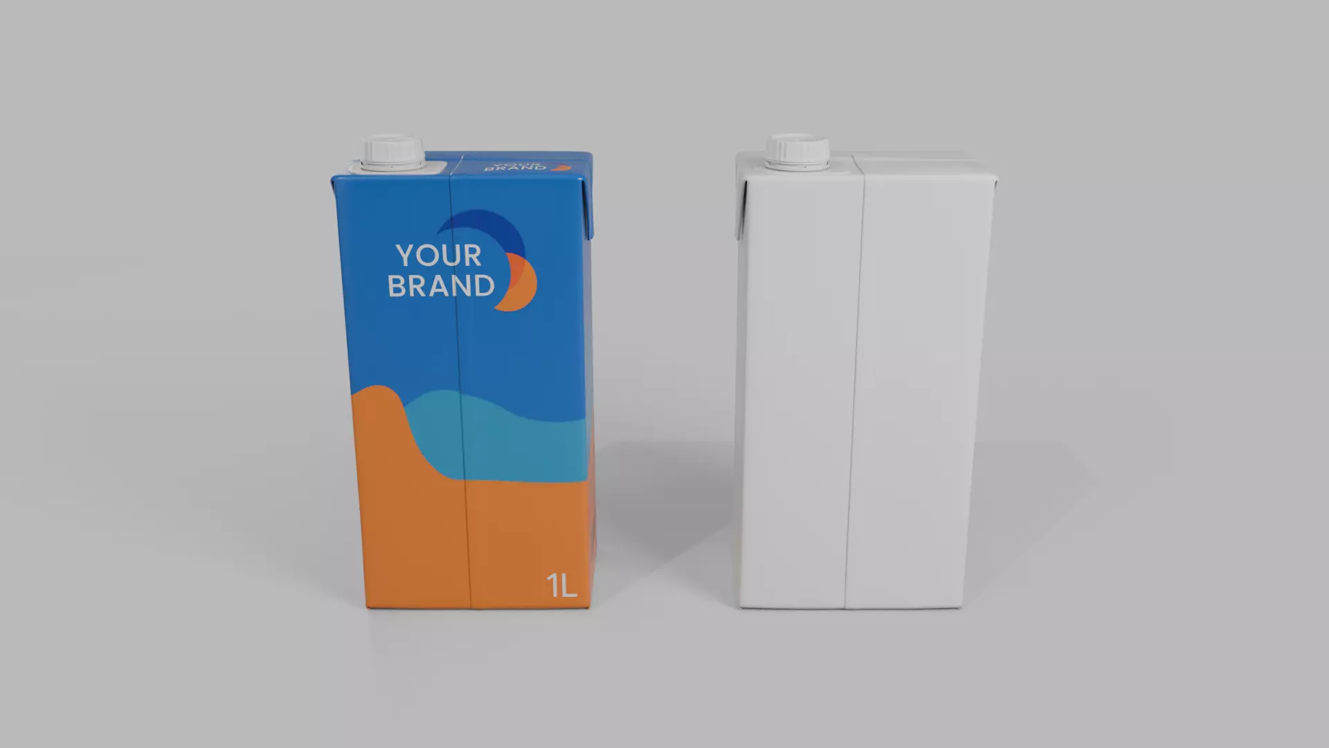 Beverage Carton 1000 ml - Customizable Drink Box 3D model_12
