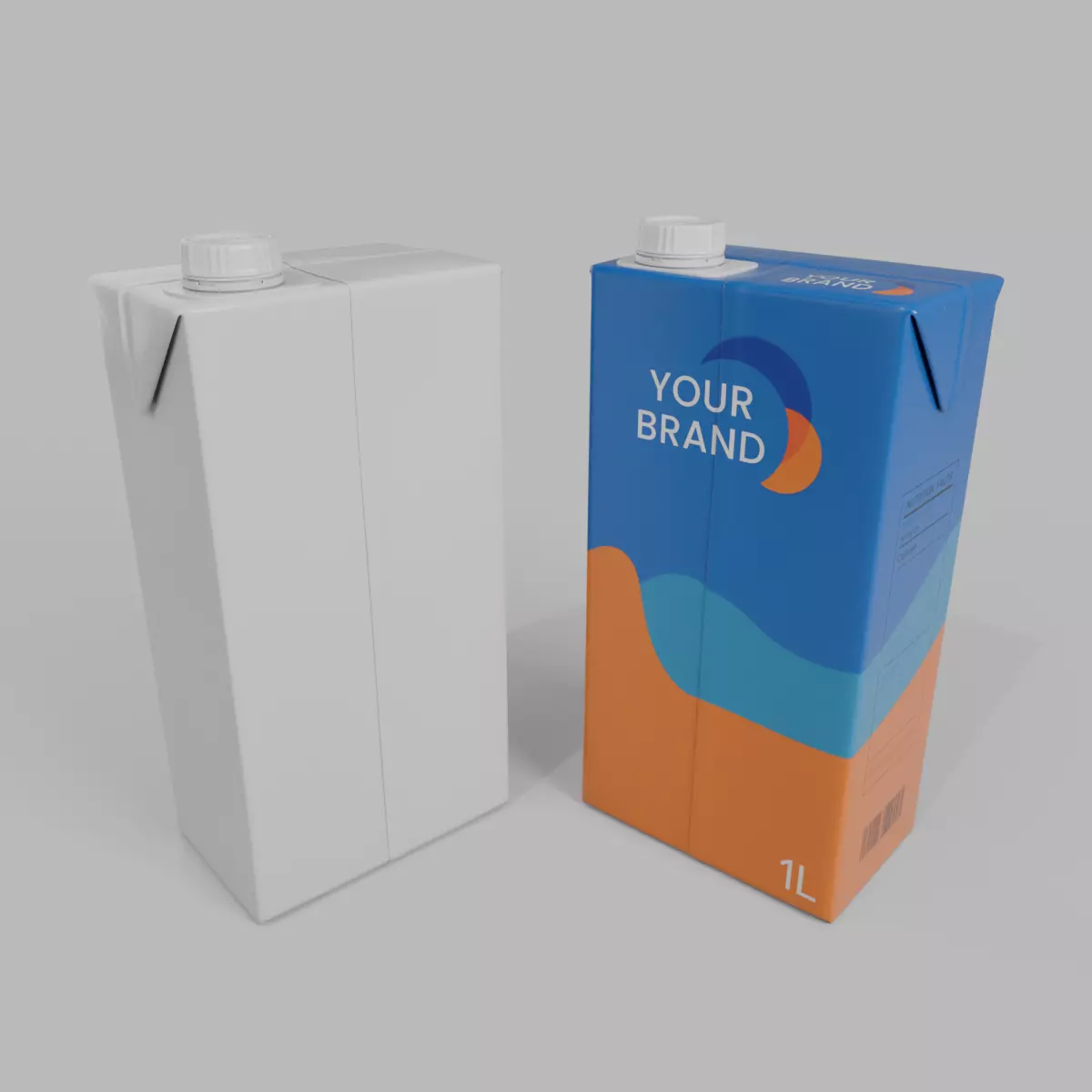 Beverage Carton 1000 ml - Customizable Drink Box 3D model_45