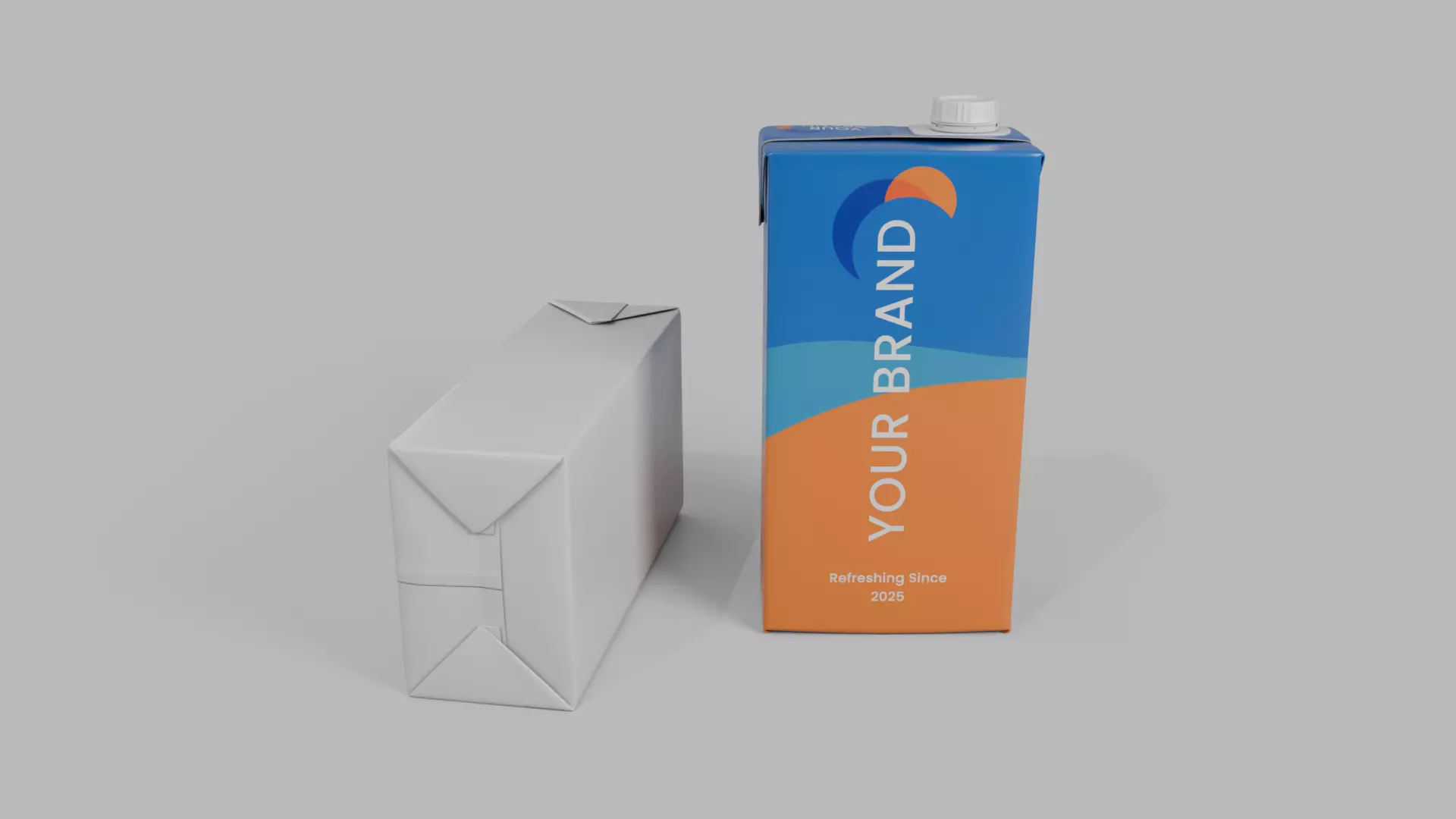 Beverage Carton 1000 ml - Customizable Drink Box 3D model_28