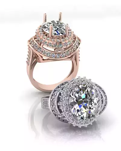 oval halo high jewelry ring