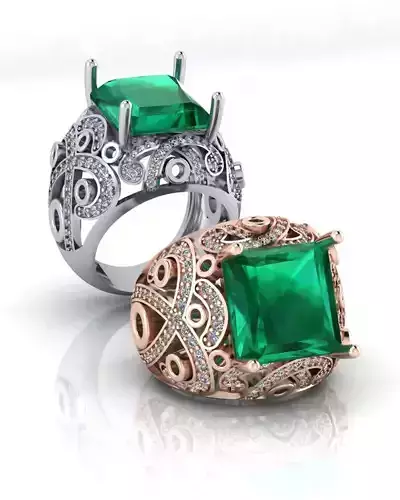 emerald signet high jewelry ring