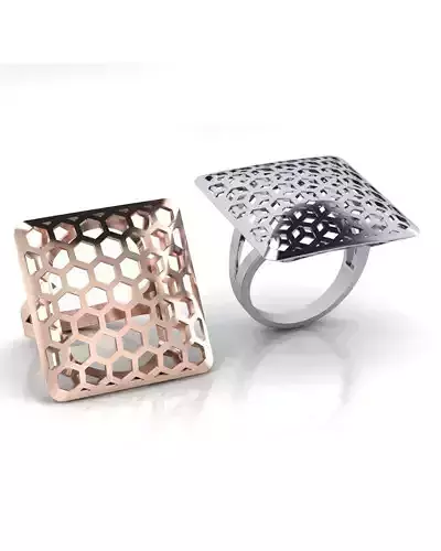 hexagonal gold ring