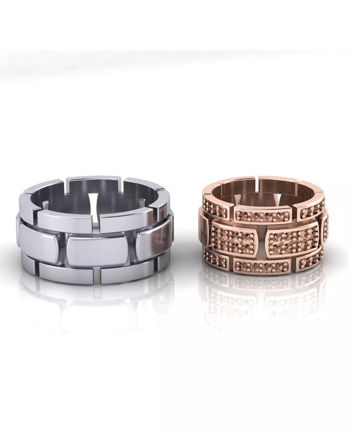 engagement set jewelry ring 3D print model