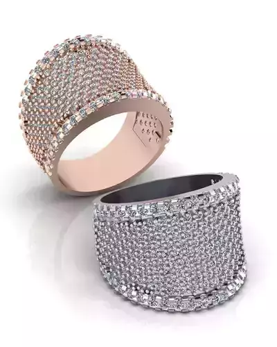 pave setting high jewelry ring