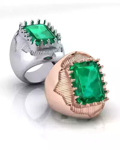 man signet emerald jewelry