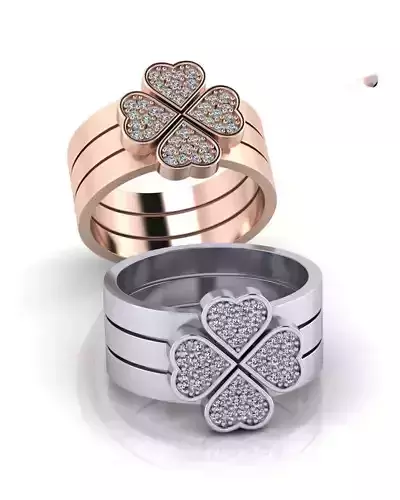 4-leaf clover jewelry ring
