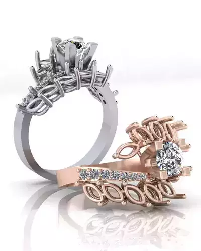 bypass marquise solitaire jewelry ring