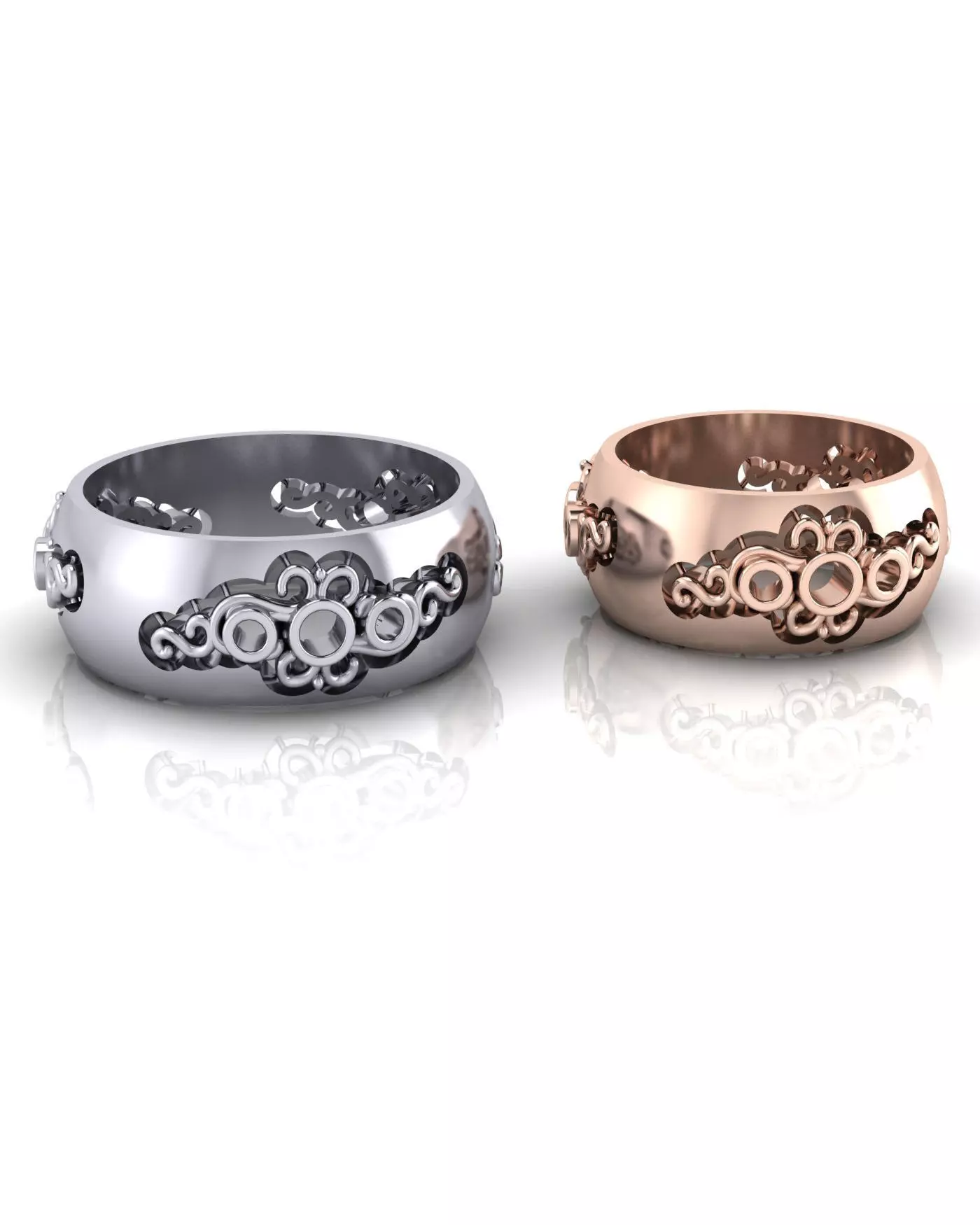 engagement jewelry ring set 3D print model