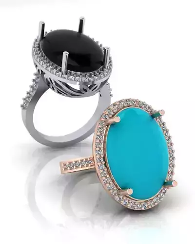 oval halo jewelry ring