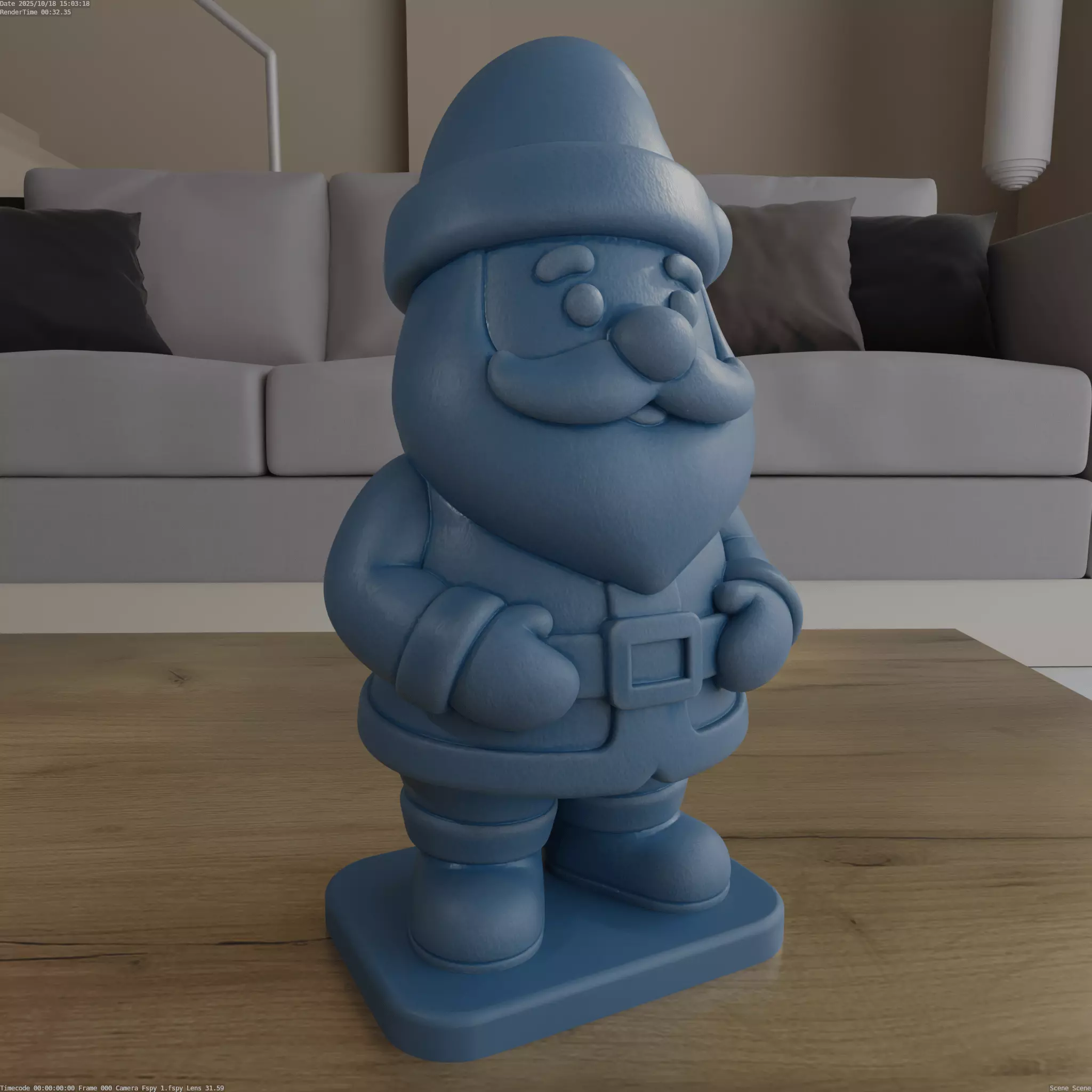 Stylized Santa Claus STL blender sculpted 3D print model_2