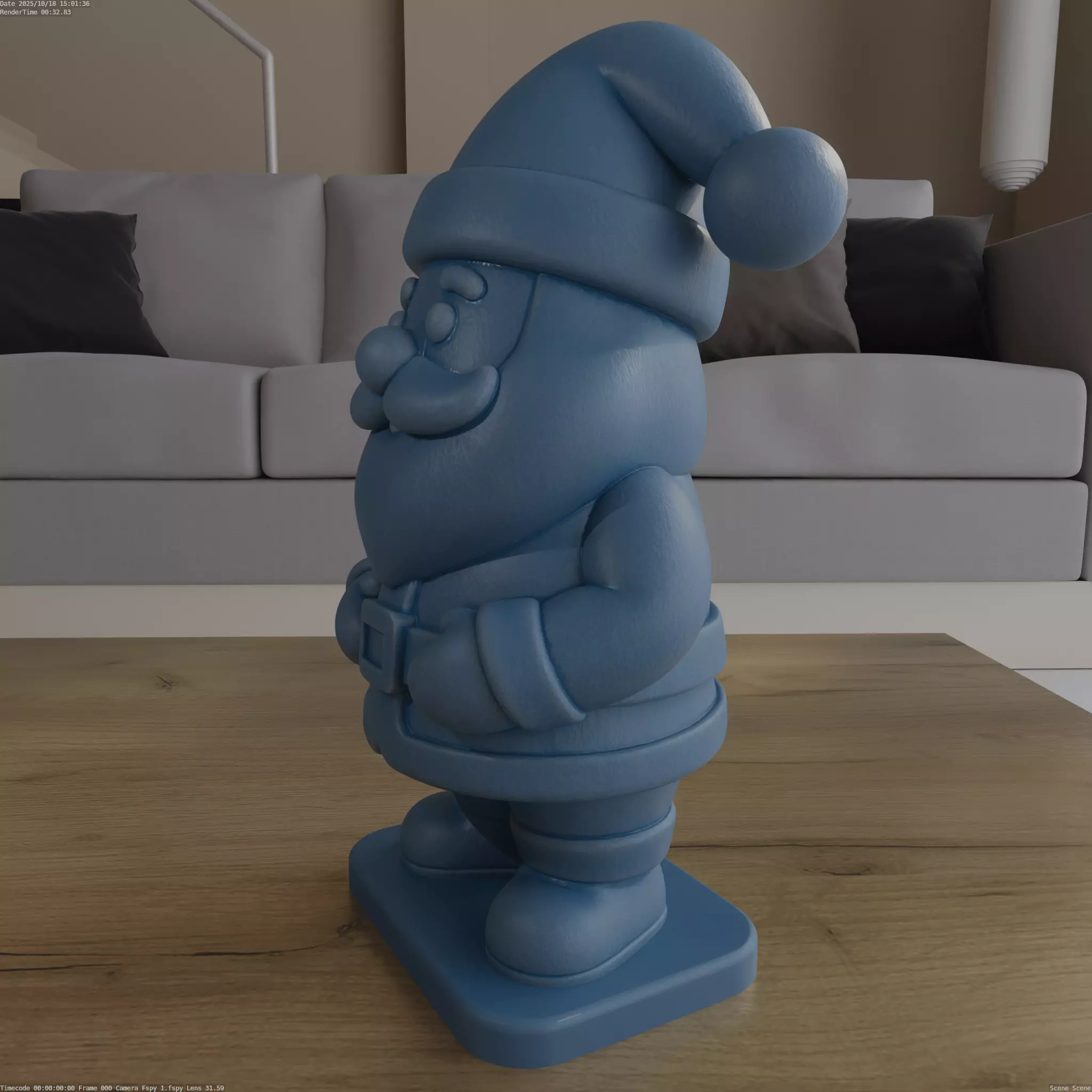 Stylized Santa Claus STL blender sculpted 3D print model_4