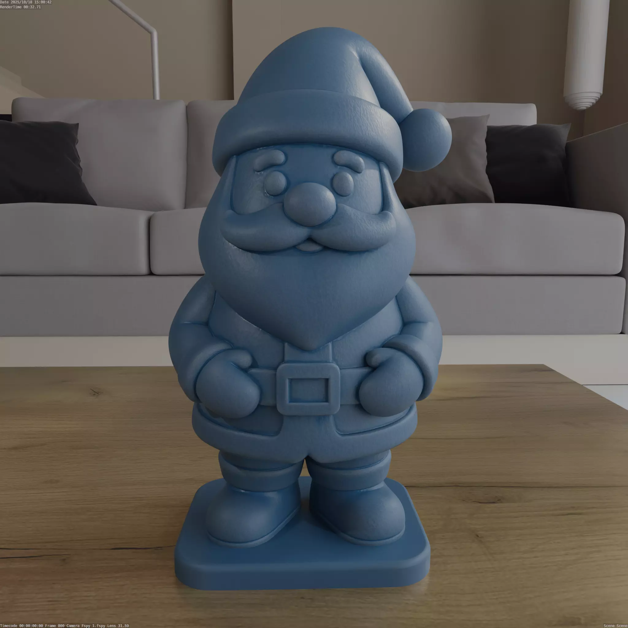 Stylized Santa Claus STL blender sculpted 3D print model_1