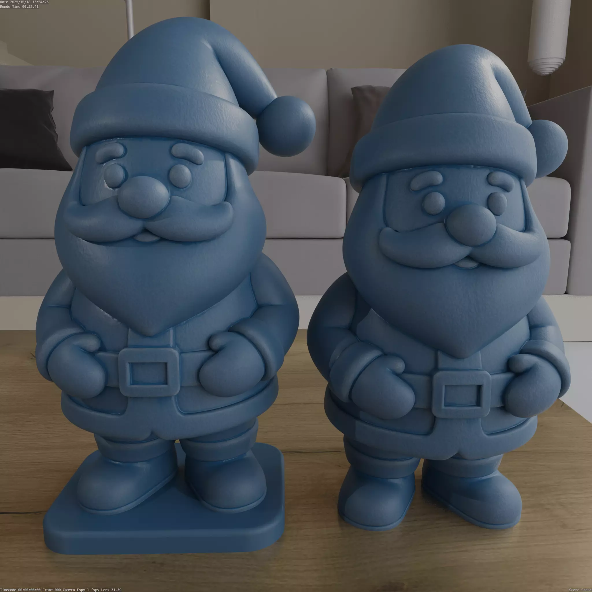 Stylized Santa Claus STL blender sculpted 3D print model_0