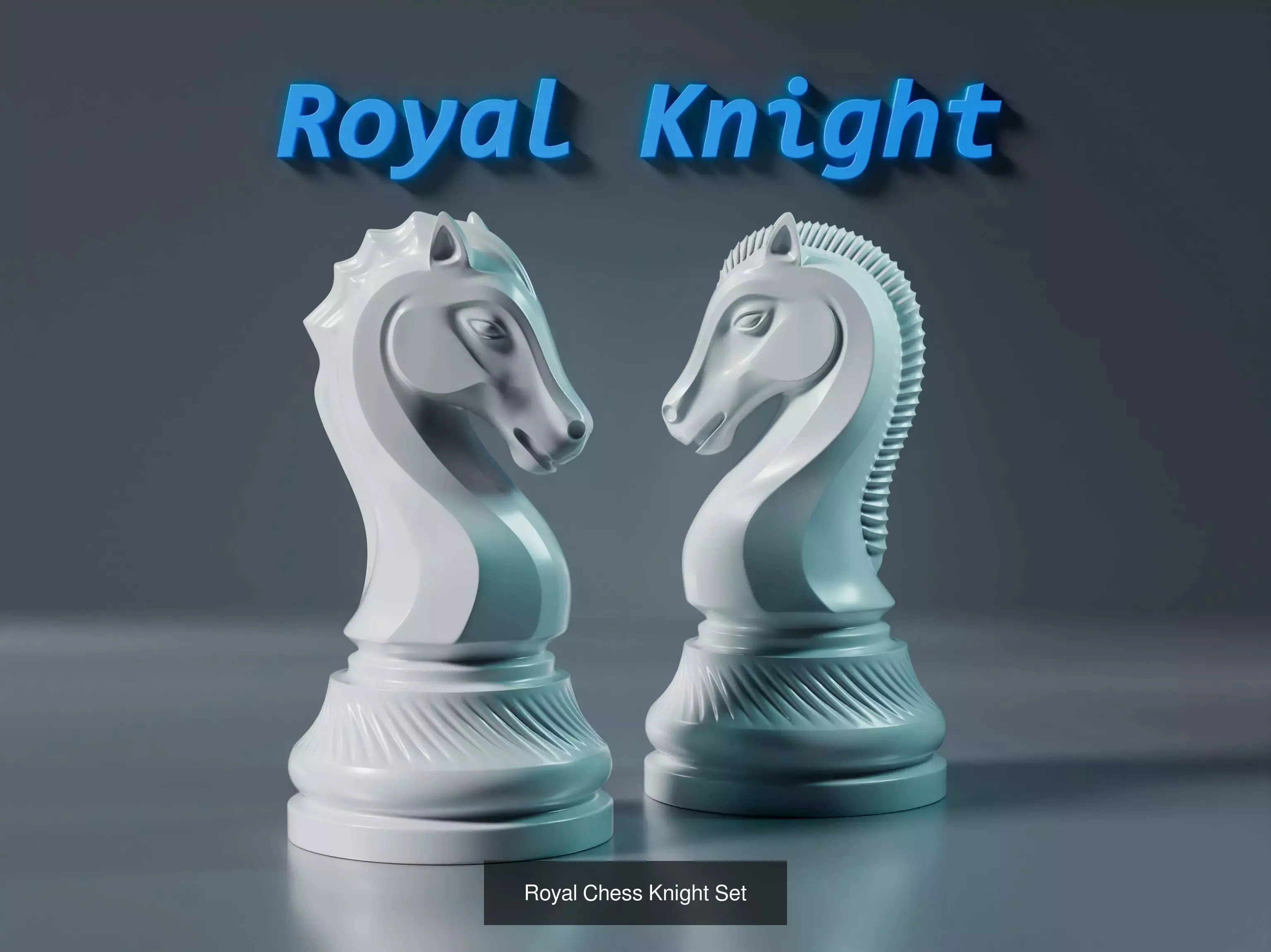 10 Knight Chess Pieces 3D Model Collection_9