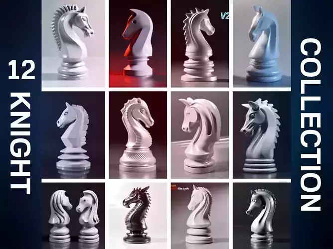 12 Knight Chess Piece