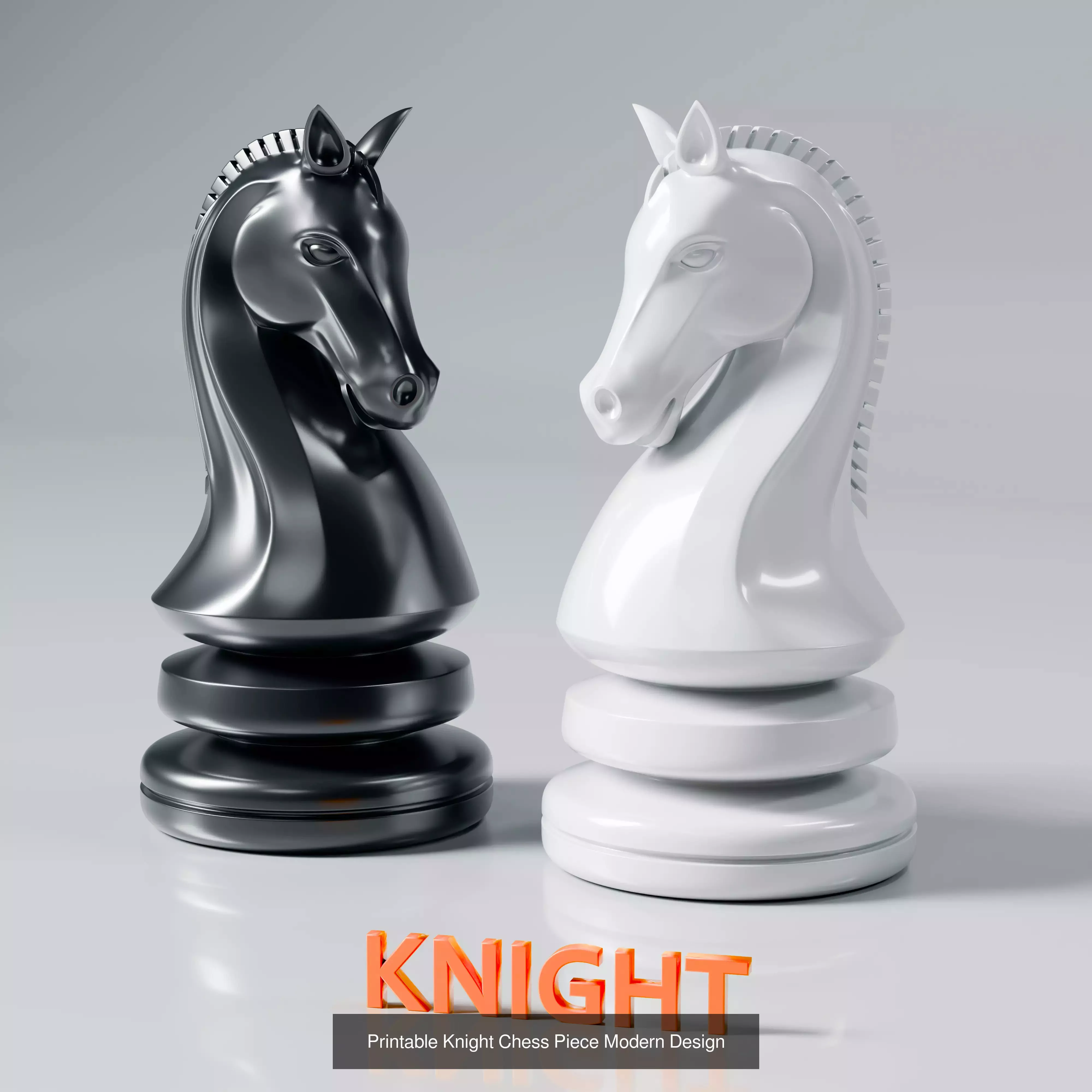 10 Knight Chess Pieces 3D Model Collection_7