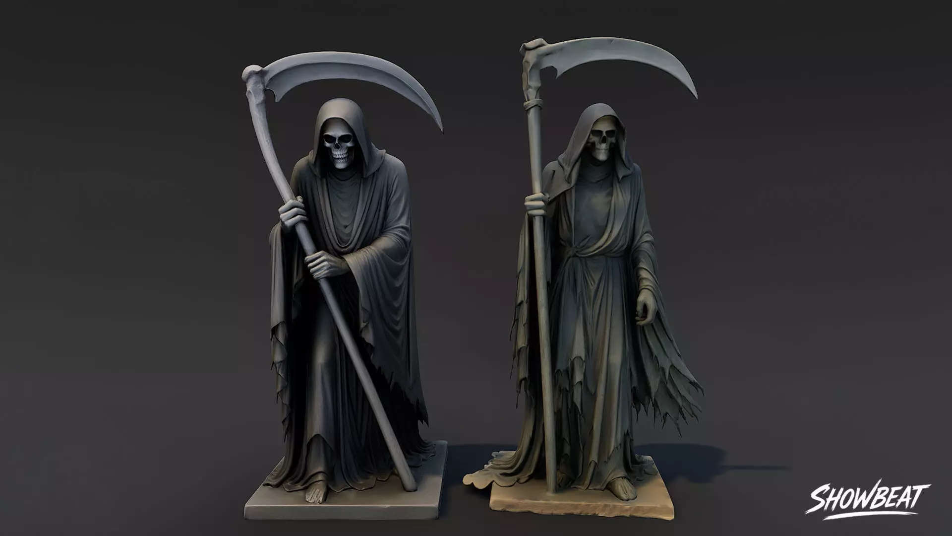 Death Reaper Statue Pack Low-poly 3D model_12