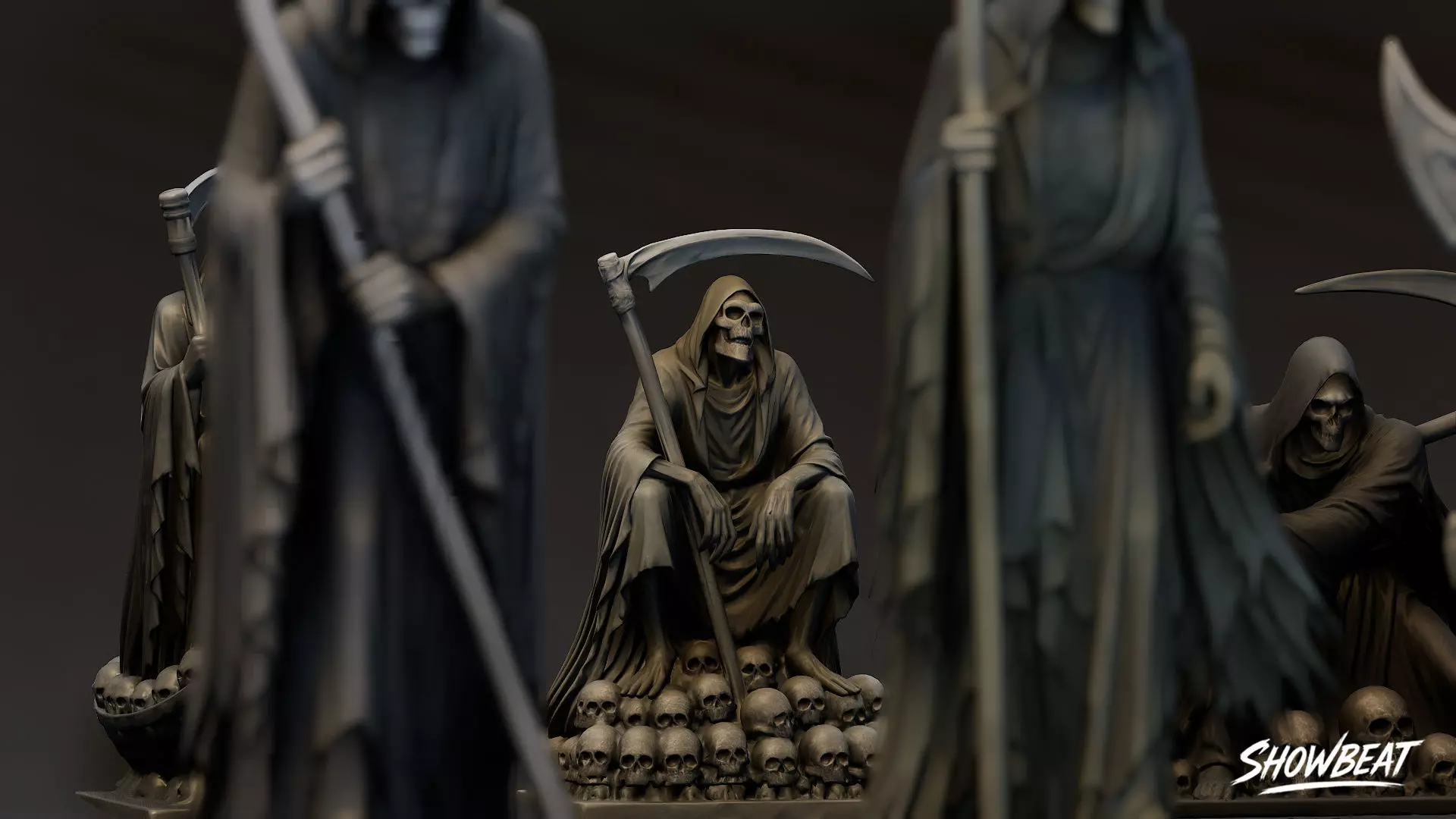 Death Reaper Statue Pack Low-poly 3D model_4