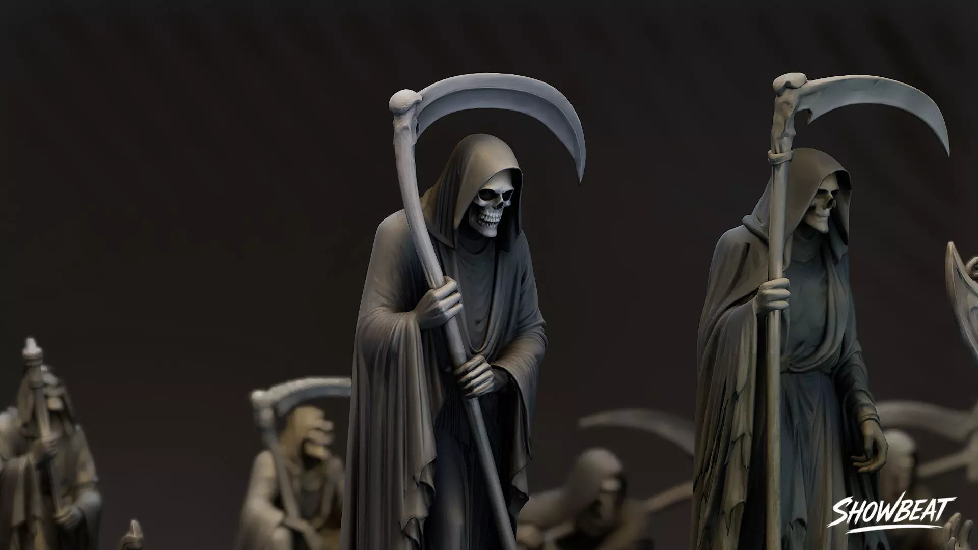 Death Reaper Statue Pack Low-poly 3D model_6