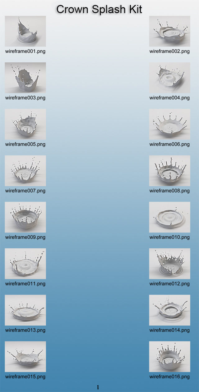 Ultimate Crown Splash Kit Low-poly 3D model_66