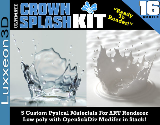 Ultimate Crown Splash Kit Low-poly 3D model