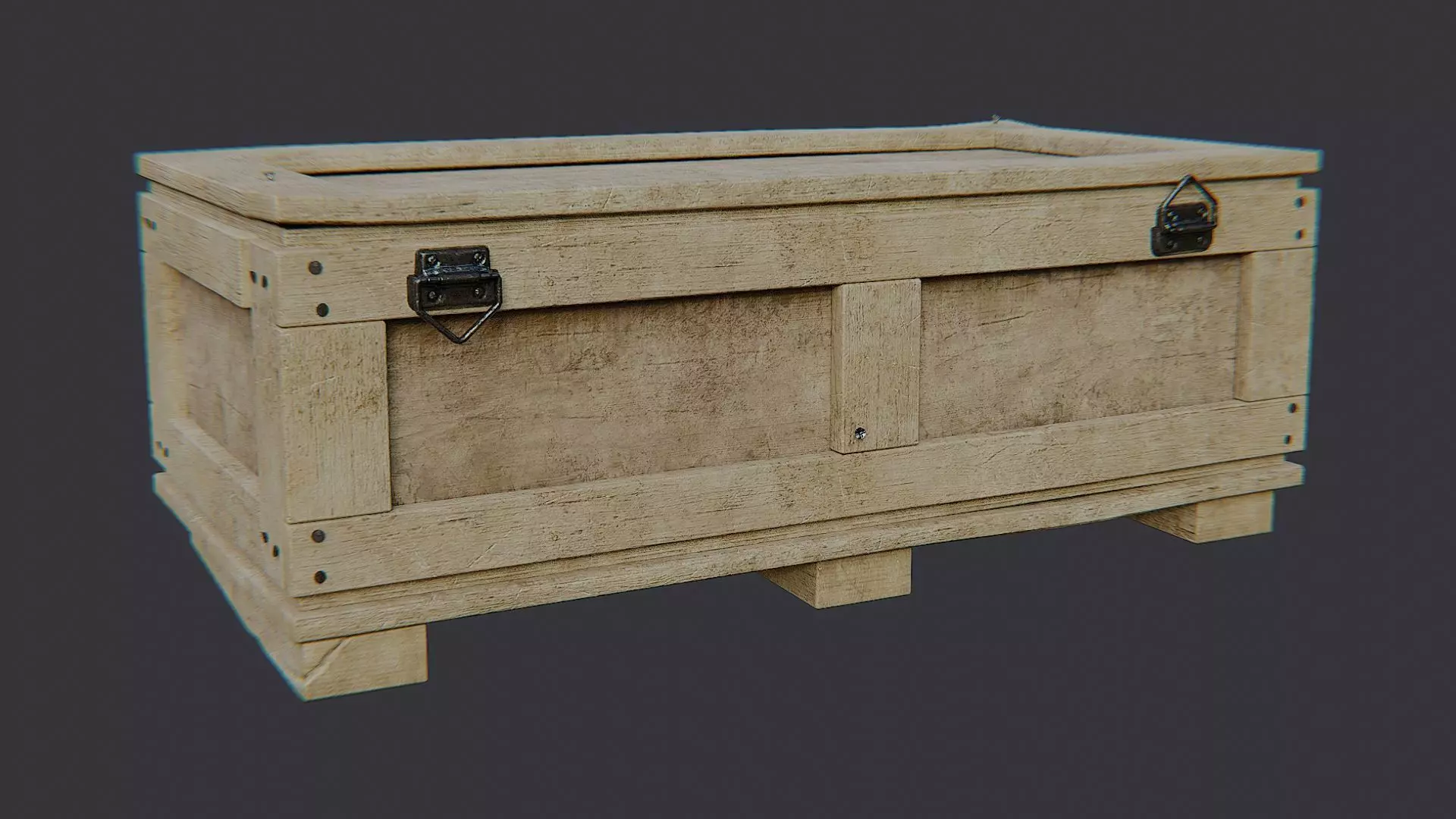 Shipping crate wood prop for scenes Low-poly 3D model_2
