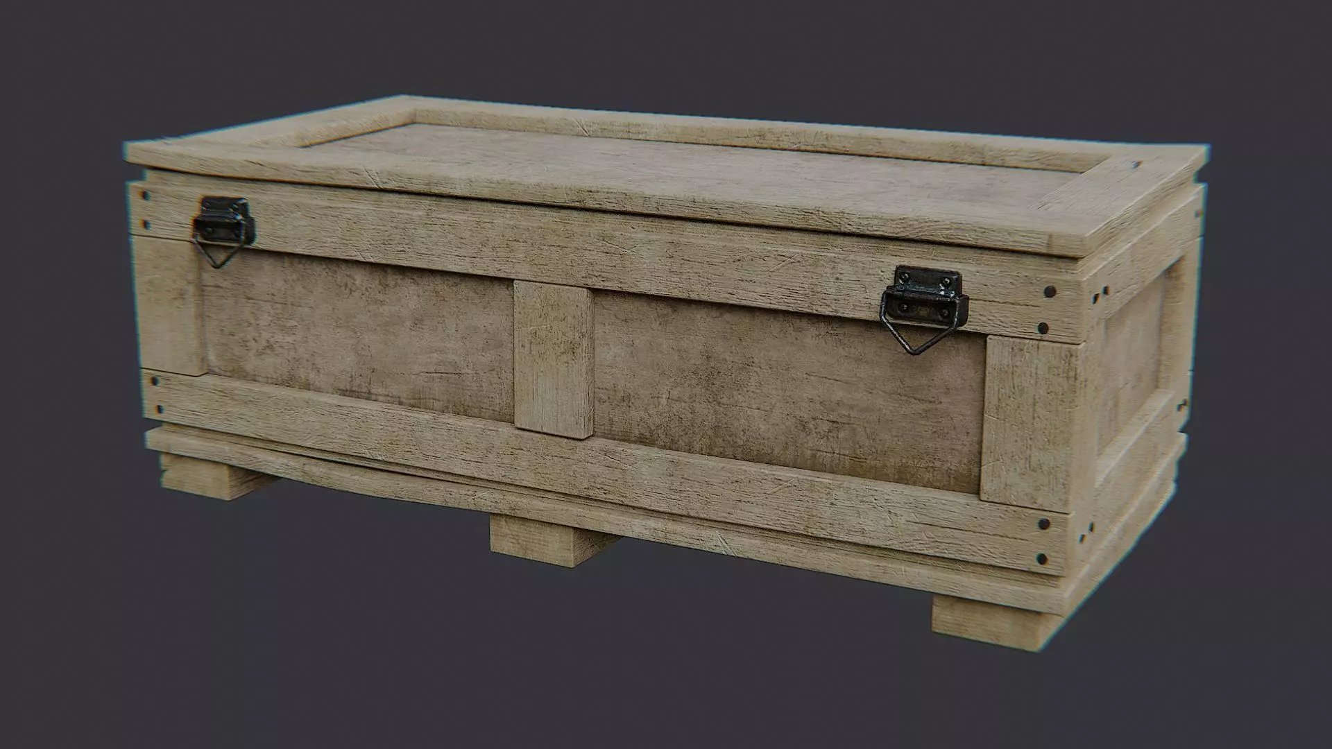 Shipping crate wood prop for scenes Low-poly 3D model_1