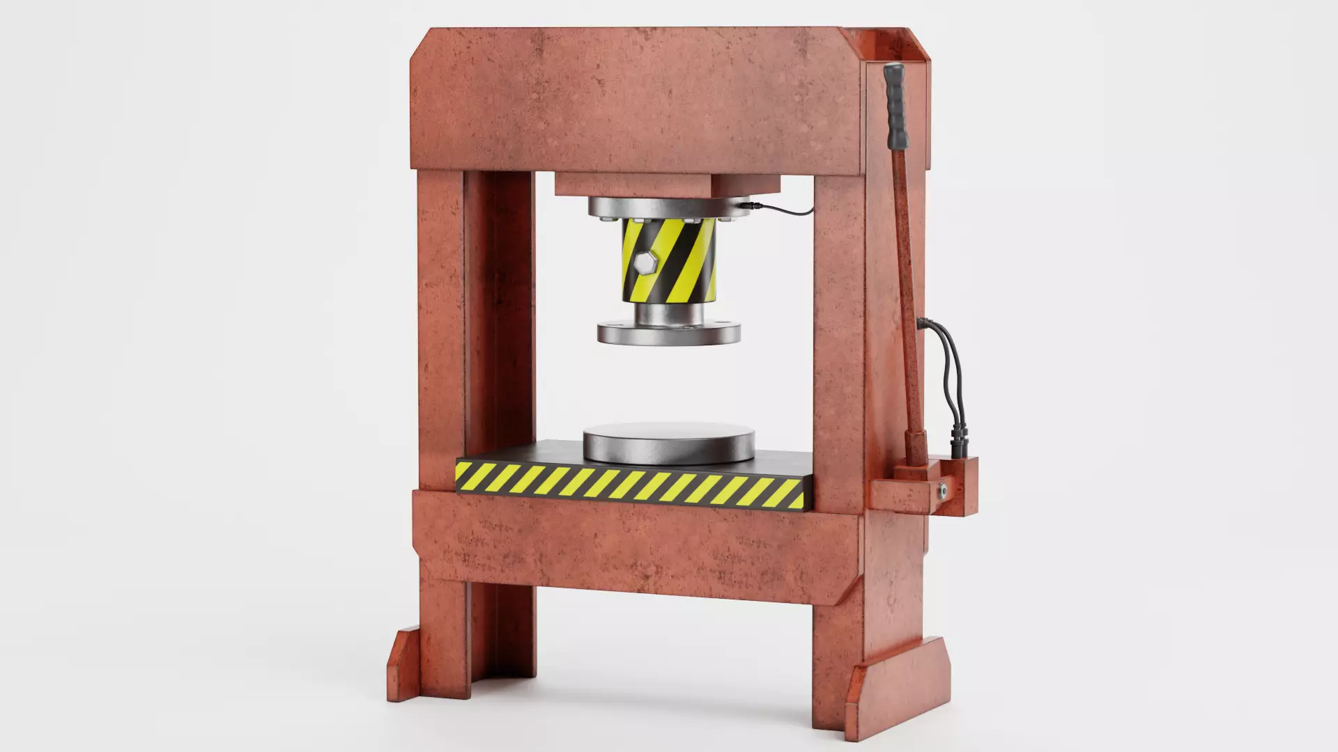 Hydraulic Press V1 - Optimized for Physics Simulations Low-poly 3D model_0