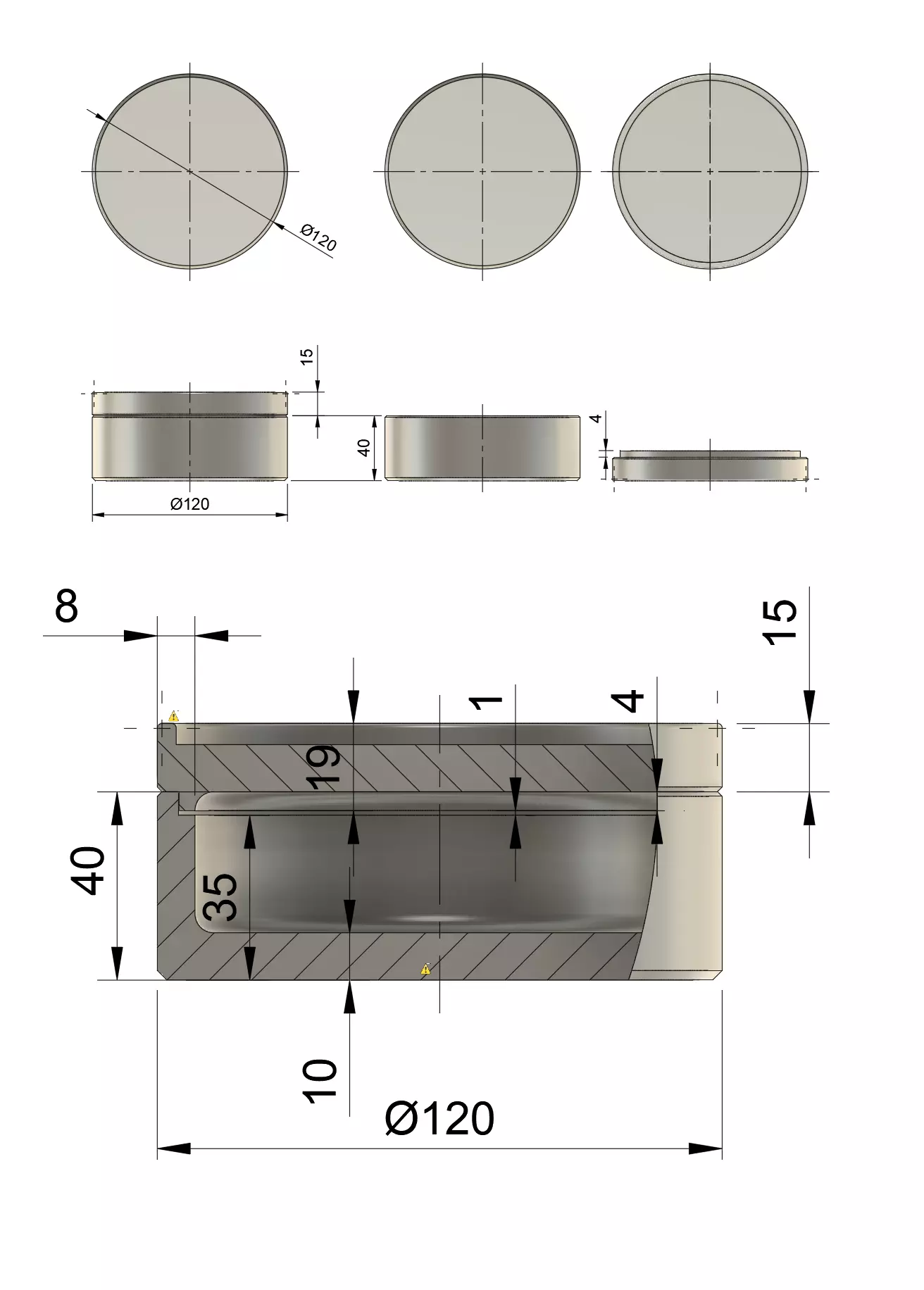 Aquarius Zodiac Round Box 3D Relief Jewelry Box 3D print model_1