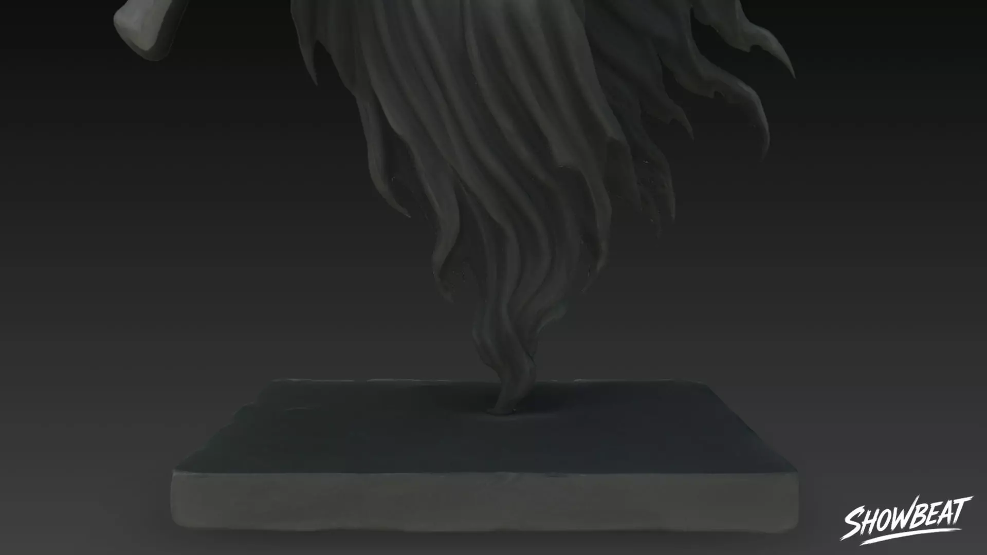 Death Reaper Statue Floating Pose Low-poly 3D model_9